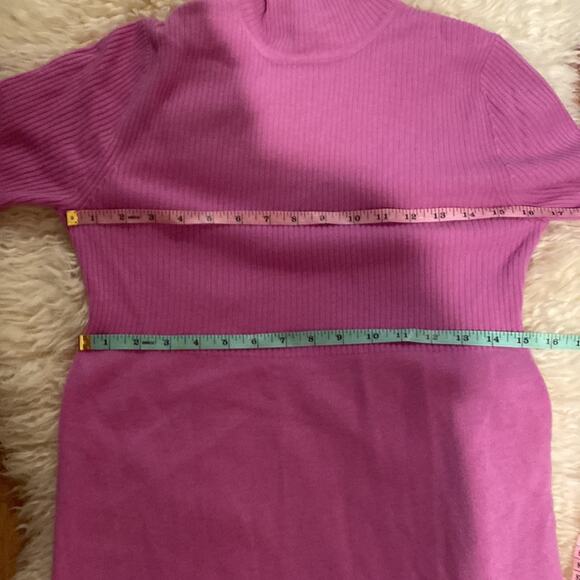 Isaac Mizrahi Women’s Lilac Purple Turtleneck Sweater/Dress Ribbed Cashmere Sz S - Picture 8 of 13